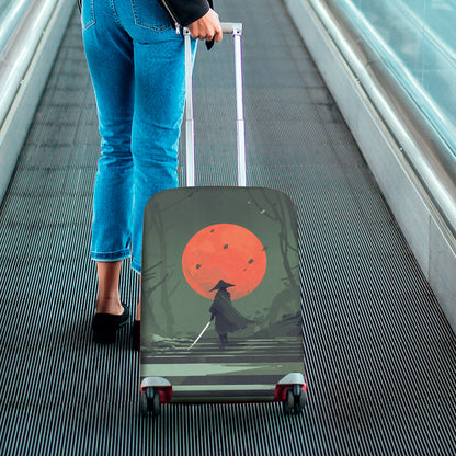 Red Moon Samurai Print Luggage Cover