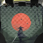 Red Moon Samurai Print Pet Car Back Seat Cover