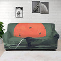 Red Moon Samurai Print Sofa Cover