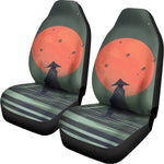 Red Moon Samurai Print Universal Fit Car Seat Covers