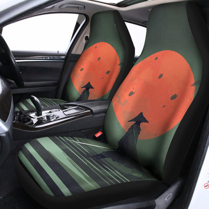 Red Moon Samurai Print Universal Fit Car Seat Covers