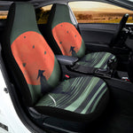 Red Moon Samurai Print Universal Fit Car Seat Covers