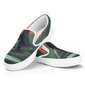 Red Moon Samurai Print White Slip On Sneakers