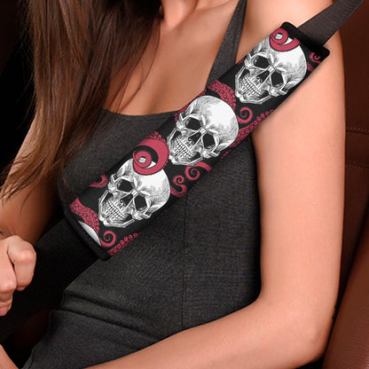 Red Octopus Skull Pattern Print Car Seat Belt Covers