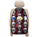 Red Octopus Skull Pattern Print Car Seat Organizers