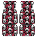Red Octopus Skull Pattern Print Front and Back Car Floor Mats
