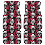 Red Octopus Skull Pattern Print Front and Back Car Floor Mats