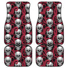 Red Octopus Skull Pattern Print Front and Back Car Floor Mats