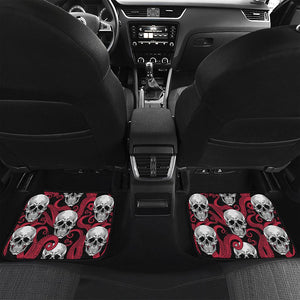 Red Octopus Skull Pattern Print Front and Back Car Floor Mats