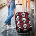 Red Octopus Skull Pattern Print Luggage Cover GearFrost