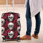 Red Octopus Skull Pattern Print Luggage Cover GearFrost