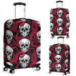 Red Octopus Skull Pattern Print Luggage Cover GearFrost