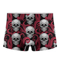 Red Octopus Skull Pattern Print Men's Boxer Briefs