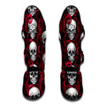 Red Octopus Skull Pattern Print Muay Thai Shin Guards