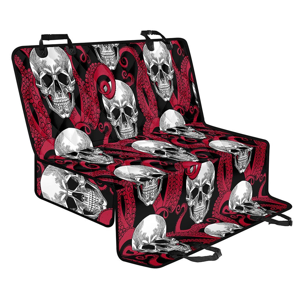 Red Octopus Skull Pattern Print Pet Car Back Seat Cover