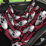 Red Octopus Skull Pattern Print Pet Car Back Seat Cover