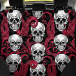 Red Octopus Skull Pattern Print Pet Car Back Seat Cover