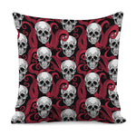 Red Octopus Skull Pattern Print Pillow Cover