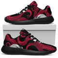 Red Octopus Skull Pattern Print Walking Shoes