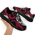 Red Octopus Skull Pattern Print Sport Shoes GearFrost