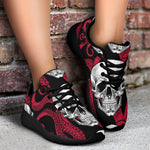 Red Octopus Skull Pattern Print Sport Shoes GearFrost