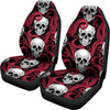 Red Octopus Skull Pattern Print Universal Fit Car Seat Covers