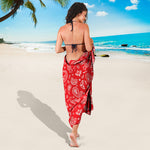 Red Paisley Bandana Pattern Print Beach Sarong Wrap
