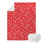 Red Paisley Bandana Pattern Print Blanket