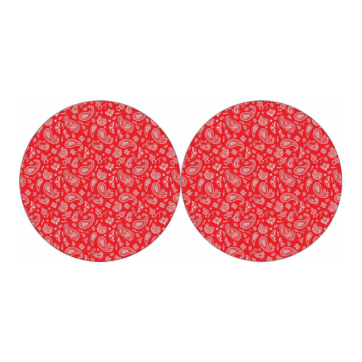 Red Paisley Bandana Pattern Print Car Coasters