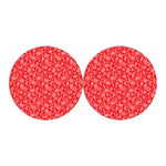 Red Paisley Bandana Pattern Print Car Coasters