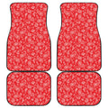 Red Paisley Bandana Pattern Print Front and Back Car Floor Mats