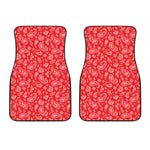 Red Paisley Bandana Pattern Print Front Car Floor Mats