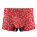 Red Paisley Bandana Pattern Print Men's Boxer Briefs