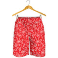 Red Paisley Bandana Pattern Print Men's Shorts