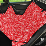 Red Paisley Bandana Pattern Print Pet Car Back Seat Cover