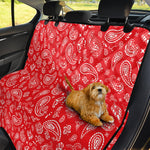 Red Paisley Bandana Pattern Print Pet Car Back Seat Cover