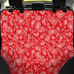 Red Paisley Bandana Pattern Print Pet Car Back Seat Cover