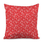 Red Paisley Bandana Pattern Print Pillow Cover