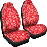 Red Paisley Bandana Pattern Print Universal Fit Car Seat Covers