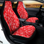 Red Paisley Bandana Pattern Print Universal Fit Car Seat Covers