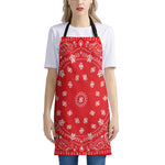 Red Paisley Bandana Print Apron