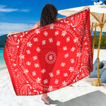 Red Paisley Bandana Print Beach Sarong Wrap
