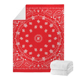 Red Paisley Bandana Print Blanket