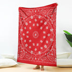 Red Paisley Bandana Print Blanket