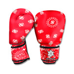 Red Paisley Bandana Print Boxing Gloves