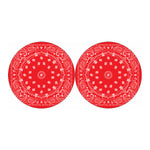 Red Paisley Bandana Print Car Coasters