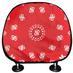 Red Paisley Bandana Print Car Headrest Covers