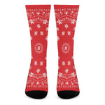 Red Paisley Bandana Print Crew Socks
