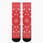 Red Paisley Bandana Print Crew Socks