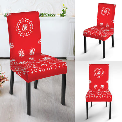 Red Paisley Bandana Print Dining Chair Slipcover